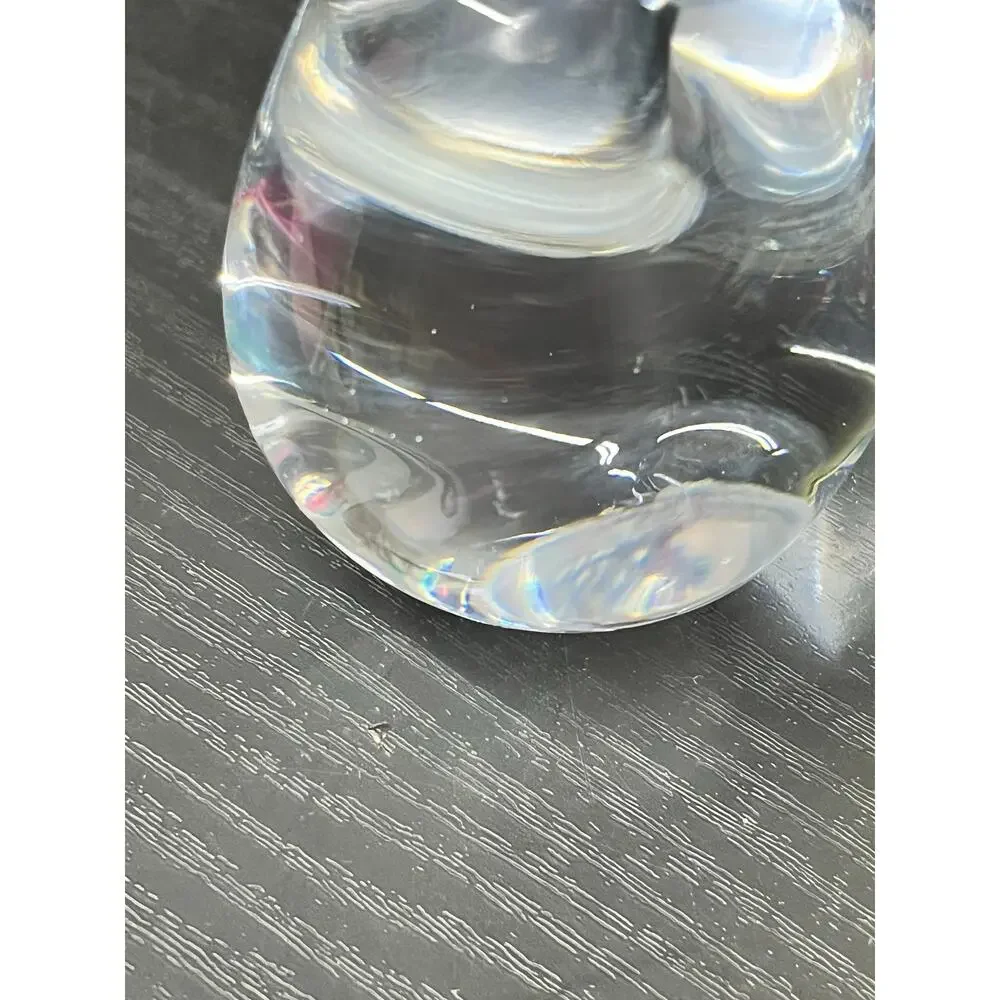 Vintage MCM Konst Glashyttan Urshult Clear Glass Swan Figurine Paperweight